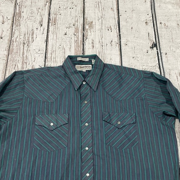 Vintage Ranchwear Pearl Snap Cowboy Rockabilly Button Down Top Shirt - Picture 3 of 7